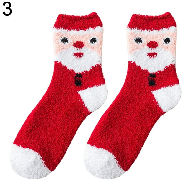 Women Ladies Cute Santa Coral Fleece Xmas Thicken Warm Fluffy Winter Floor Socks Women Ladies Cute Santa Coral Fleece Xmas Thicken Warm Fluffy Winter Floor Socks